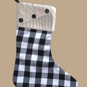 Knit Top Plaid Stockings