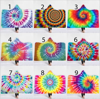 Tie Dye Hooded Blankets for Adults Pre-Order