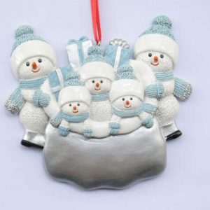 Snowman Family Resin Ornament