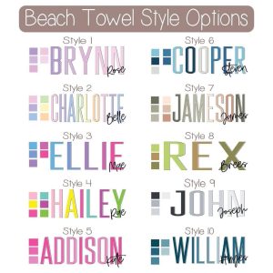 Dual Name Beach Towel