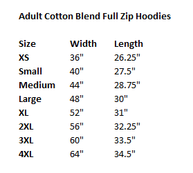 Adult Cotton Blend Full Zip Hoodie